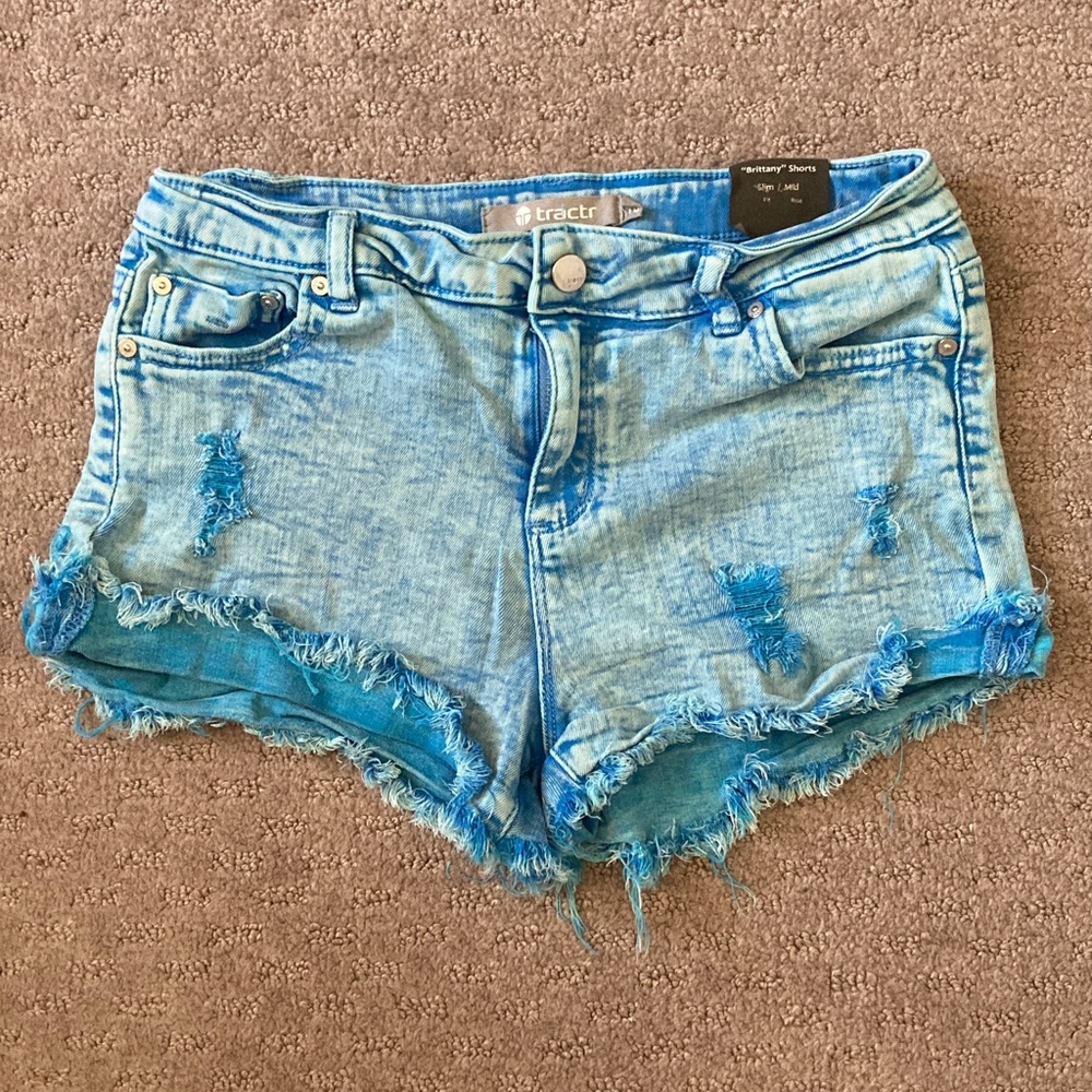 TRACTR blue wash Brittany shorts, Sz 16.